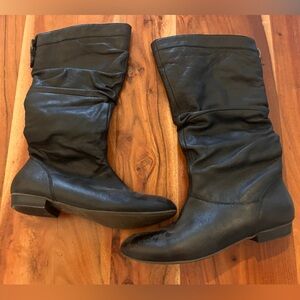 Aldo Slouchy Black Leather Boots